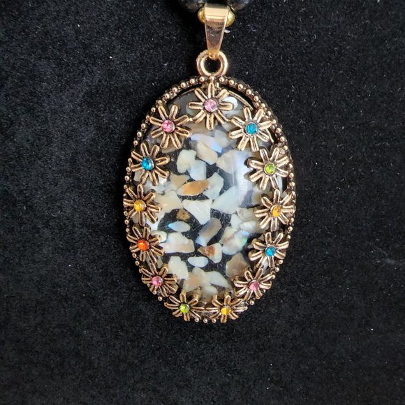 Betsey Johnson Jewelry - Betsey Johnson -inlaid-shell-pendant-crystal-beads